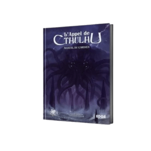 Livre L'Appel de Cthulhu : Manuel du Gardien de Edge, illustration sombre avec Cthulhu géant et tentacules brumeux.