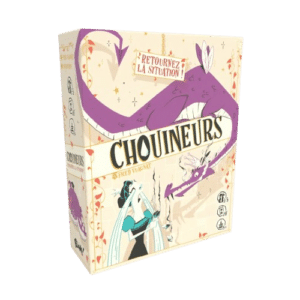 Boîte du jeu Chouineurs de Fred Vuagnat avec un dragon violet et une princesse qui pleure. Retournez la situation !