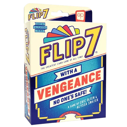 Jeu de cartes Flip 7 With a Vengeance par The Op Games. Jeu de société pour 3+ joueurs dès 8 ans.