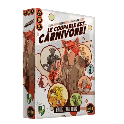 Jeu Le coupable est carnivore ! avec un renard détective et des suspects animaux. Démêlez le vrai du faux !