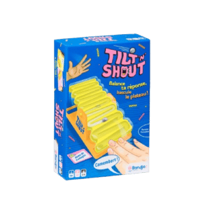 Jeu Tilt 'n' Shout par Bandjo : balance ta réponse, bascule le plateau jaune et crie Camembert !