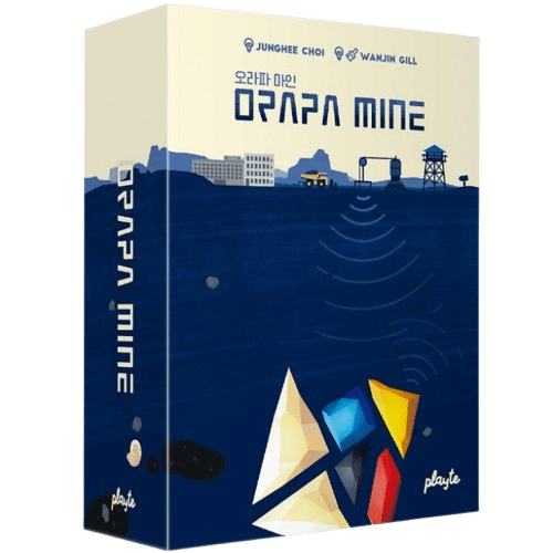 Jeu Orapa Mine par Junghee Choi : illustration d'une mine souterraine bleue avec gemmes colorées et sonar.